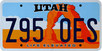 UT license plate Z950ES
