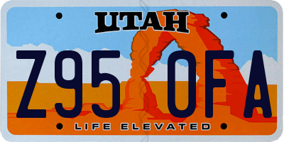 UT license plate Z950FA