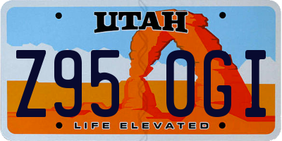 UT license plate Z950GI