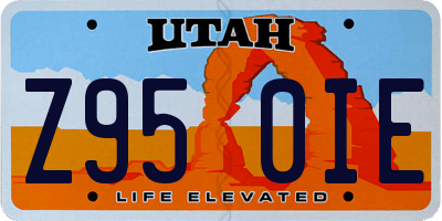 UT license plate Z950IE