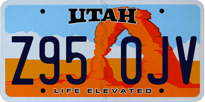 UT license plate Z950JV