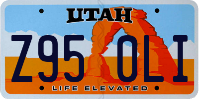 UT license plate Z950LI