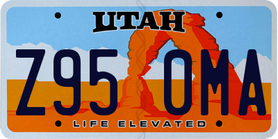 UT license plate Z950MA