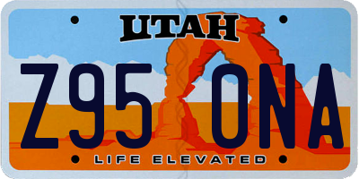 UT license plate Z950NA