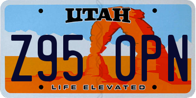 UT license plate Z950PN
