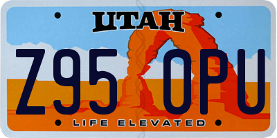 UT license plate Z950PU
