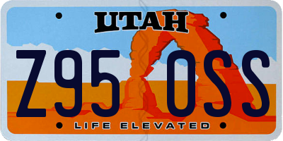 UT license plate Z950SS