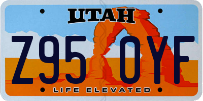 UT license plate Z950YF