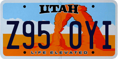 UT license plate Z950YI