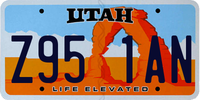 UT license plate Z951AN