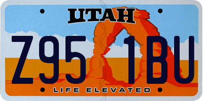 UT license plate Z951BU