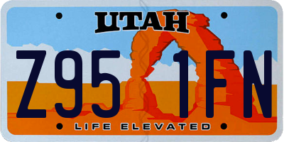UT license plate Z951FN