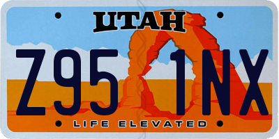 UT license plate Z951NX