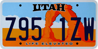 UT license plate Z951ZW