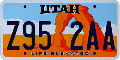 UT license plate Z952AA