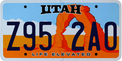 UT license plate Z952AO