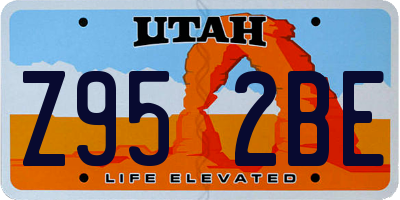 UT license plate Z952BE