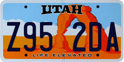 UT license plate Z952DA