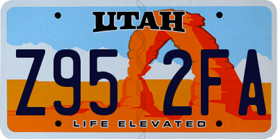 UT license plate Z952FA