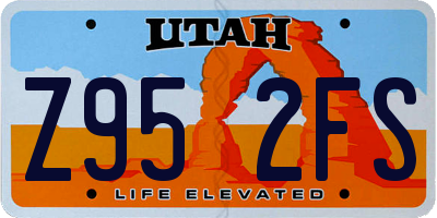 UT license plate Z952FS