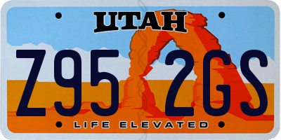 UT license plate Z952GS