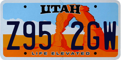 UT license plate Z952GW
