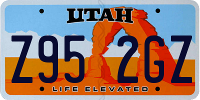UT license plate Z952GZ