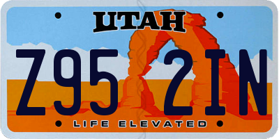 UT license plate Z952IN