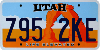 UT license plate Z952KE
