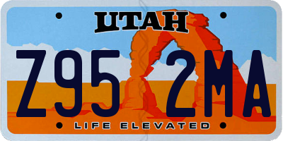 UT license plate Z952MA