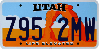 UT license plate Z952MW