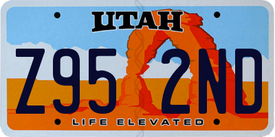 UT license plate Z952ND