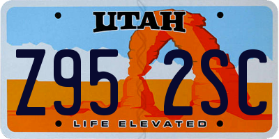 UT license plate Z952SC