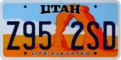 UT license plate Z952SD