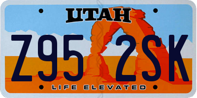 UT license plate Z952SK