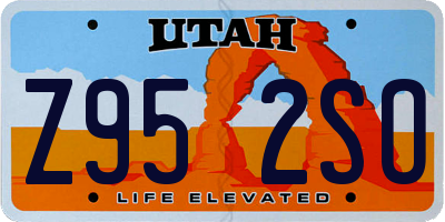 UT license plate Z952SO