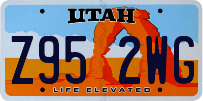 UT license plate Z952WG