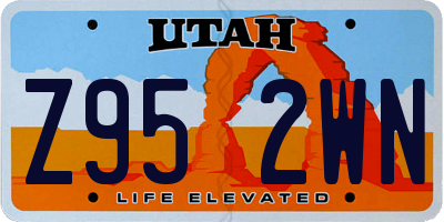 UT license plate Z952WN