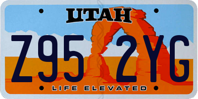 UT license plate Z952YG