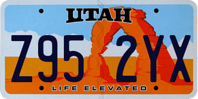 UT license plate Z952YX