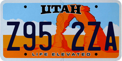 UT license plate Z952ZA