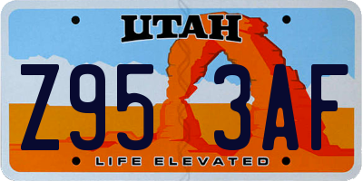 UT license plate Z953AF