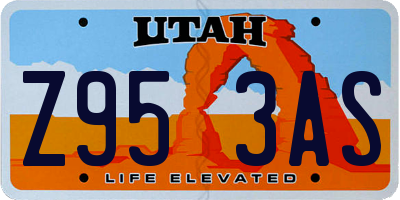 UT license plate Z953AS