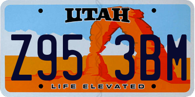 UT license plate Z953BM
