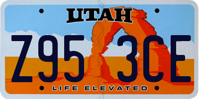 UT license plate Z953CE