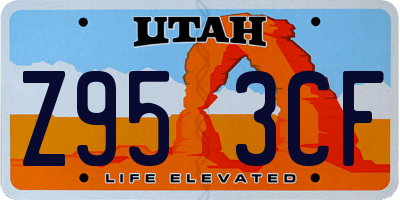 UT license plate Z953CF