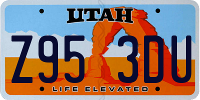 UT license plate Z953DU