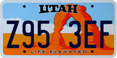 UT license plate Z953EF