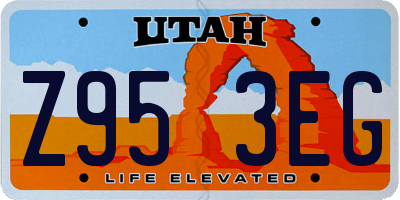 UT license plate Z953EG