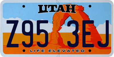 UT license plate Z953EJ